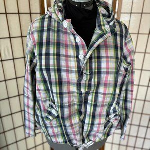 Plaid hoodie wind jacket